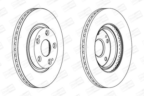 Диск тормозной передний (кратно 2) Toyota Auris (06-12), Avensis (03-08), Corolla (03-09) CHAMPION 562430CH