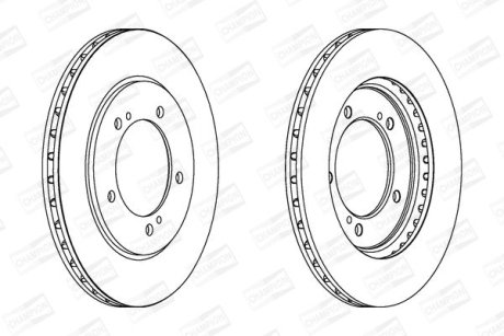 Диск тормозной передний (кратно 2) Suzuki Grand Vitara CHAMPION 562445CH (фото 1)