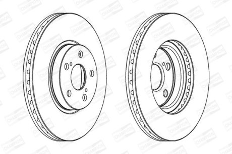 Диск тормозной передний (кратно 2) Toyota Avensis (II) CHAMPION 562453CH