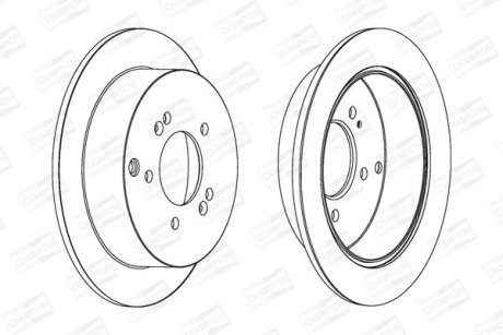 HYUNDAI диск гальмів.задн.Santa Fe 2.0/2.4 00-,Tucson (284*10) CHAMPION 562454CH