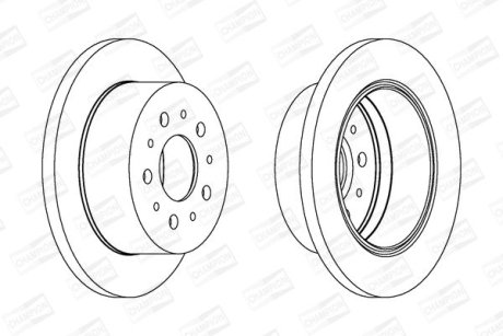 Диск тормозной задний (кратно 2) Citroen Jumper (I,II)/ Fiat Ducato (94-02, 06-) CHAMPION 562757CH
