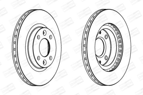 Диск тормозной передний (кратно 2) Renault Logan II (12-), Sandero II (12-), Clio IV (Bh_) (12-) CHAMPION 562960CH