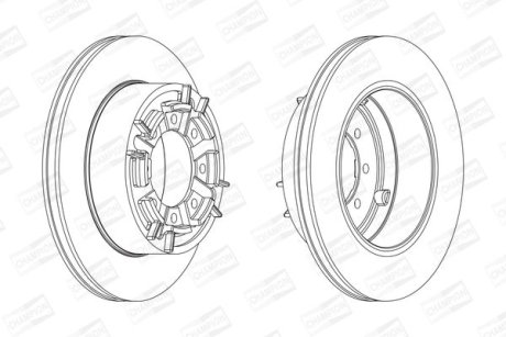 FIAT диск гальмівний задн.Iveco Daily II,III 89- CHAMPION 567128CH1