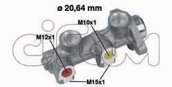 OPEL Головний гальмівний циліндр D20,64mm KADET E 1.2,1.3,1.3I 8/84- CIFAM 202184