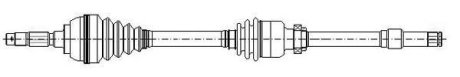 VW піввісь прав.L=871mm 38/26 зуб. T5 03-09 (6 кпп) CIFAM 6551069