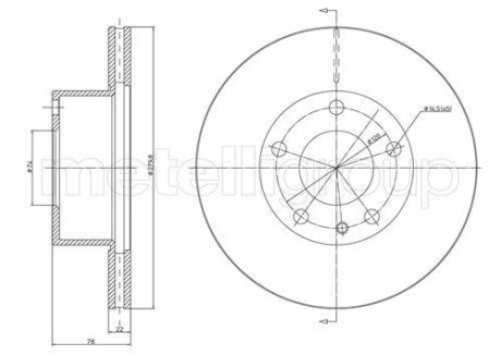 VW Диск тормозной перед. (вентил.) AUDI 80 86-91, 100 -90 (257*22) CIFAM 800061