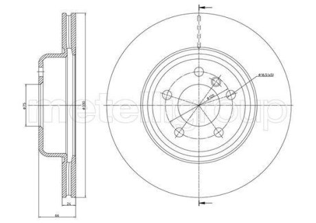 BMW Тормозной диск передн.5 F10 10- CIFAM 8001253C