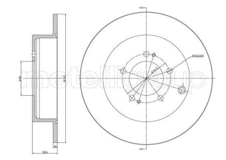 Гальмівний диск задн. C4/C-Crosser/4008/4007/ASX/Lancer/Outlander04- CIFAM 8001332C