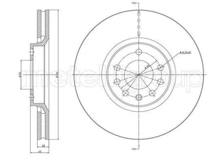 Гальмівний диск пер. Vectra/Signum/Vectra 02-15 CIFAM 8001353C