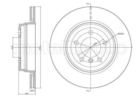 BMW диск гальмівний задн. (вентил.) BMW 7-serie E65/66 (324*19.7) CIFAM 8001683C (фото 1)