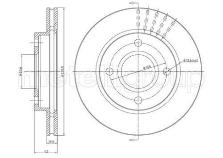 Диск тормозной передний FORD Escort, Fiesta -02 CIFAM 800169