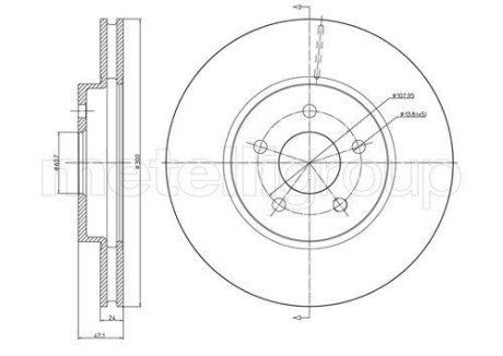 Гальмівний диск перед. Mondeo/X-Type (00-11) CIFAM 800684C