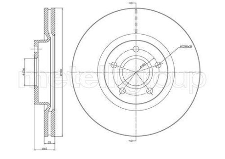 Гальмівний диск перед. C30/C70/C-Max/Focus/Freelander (03-21) CIFAM 800687C