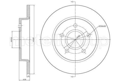 Гальмівний диск зад. Focus II 04-/C-MAX 07- (265x11) CIFAM 800688C