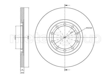 Гальмівний диск зад. Transit V347 06- (H=16mm) CIFAM 800998C