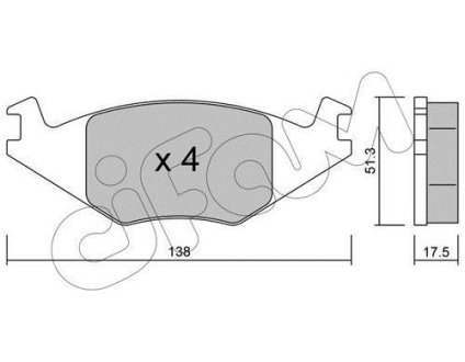 VW гальмівні колодки передн. Golf II, Polo -90Seat Ibiza,Cordoba (17,3mm) CIFAM 8220470