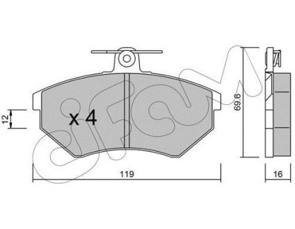 VW Гальмівні колодки передн. Audi A4, Golf III, Polo, Seat CIFAM 8220500