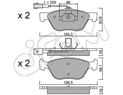 FIAT Гальмівні колодки передні ALFA 156, FIAT Coupe CIFAM 8220830