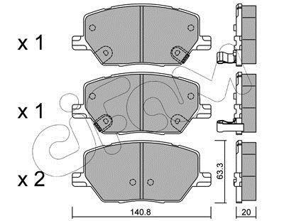 JEEP Гальмівні колодки передні COMPASS 1.3 20-, COMPASS 1.4 17-, RENEGADE SUV 1.4 14- CIFAM 82210010