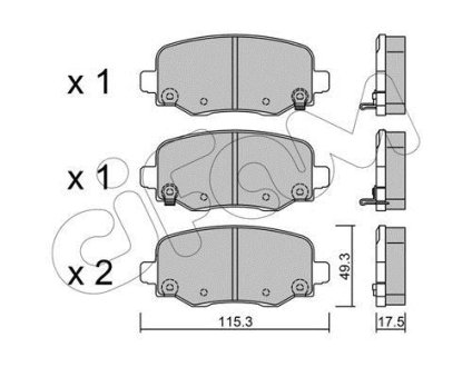 FIAT Колодки гальмівні задні 500X, JEEP Renegate CIFAM 82210021