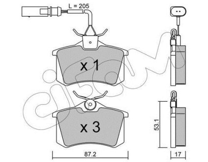 VW Гальмівні колодки задн. Sharan, Seat, FORD CIFAM 8221003