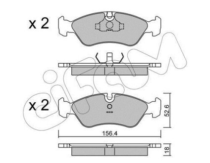 OPEL Тормозные колодки передн.Astra,Omega A,Vectra A,Daewoo Nexia,Lanos 1.6 CIFAM 8221170 (фото 1)