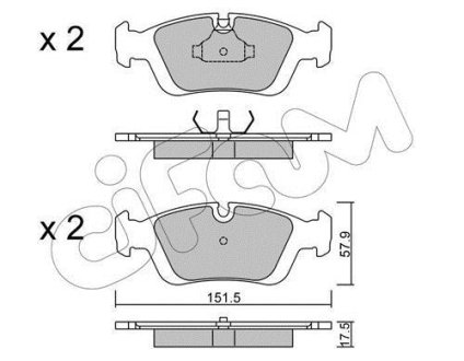 BMW гальмівні колодки передн.E36/46 CIFAM 8221240