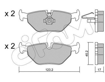 Гальмівні колодки задн. BMW E36/46, E85(Z4) CIFAM 8222610 (фото 1)