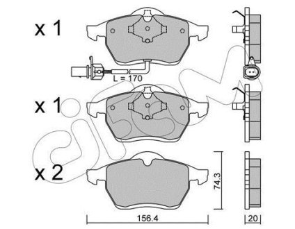 VW Гальмівні колодки передн.Sharan 00-Ford GalaxySeat CIFAM 8222791