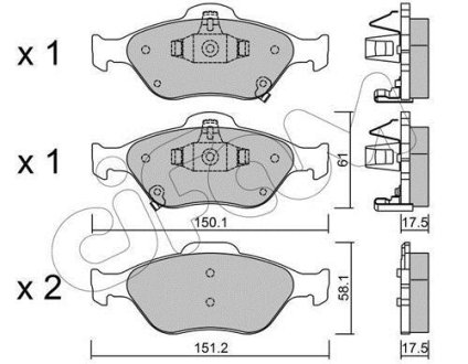 Гальмівні колодки пер. Toyota Yaris 05- (ATE) CIFAM 8223161