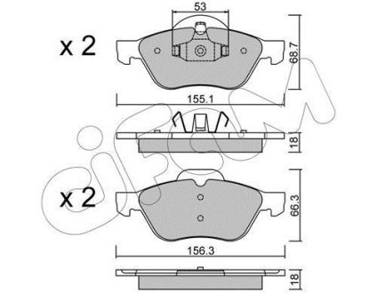 RENAULT колодки гальмівні передні Laguna II,III,Megane II,Scenic II 1.5dCi/2.0 16V 01- CIFAM 8223350