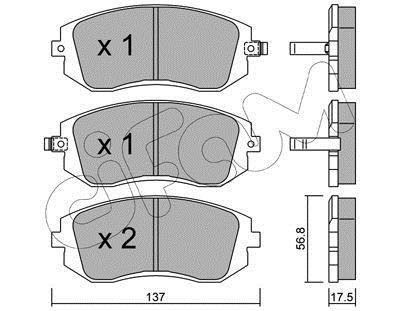 Гальмівні колодки пер. Subaru Impreza 02-/Forester 02- (akebono) CIFAM 8225000