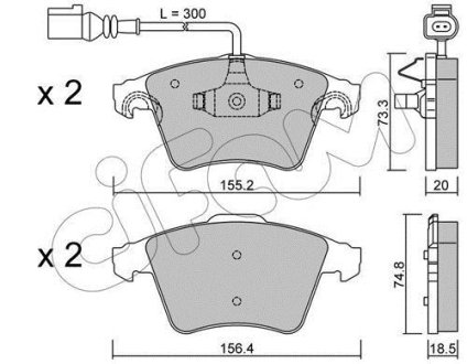 VW гальмівні колодки передн.Touareg (teves) 02- CIFAM 8225522