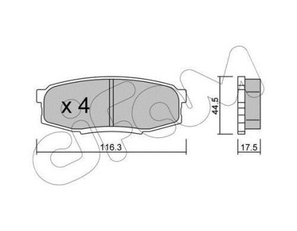 TOYOTA колодки гальмів. задн.Land Cruiser 4.7/4.5d 08- CIFAM 8228220 (фото 1)