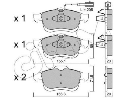 FIAT гальмів.колодки передн. Doblo 10-, Opel Combo 12- CIFAM 8228240