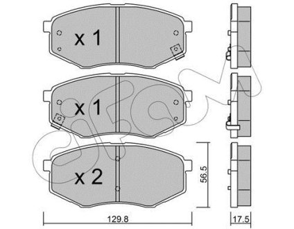 HYUNDAI гальмів.колодки передн.ix20,Kia Soul II 10- CIFAM 8229420 (фото 1)