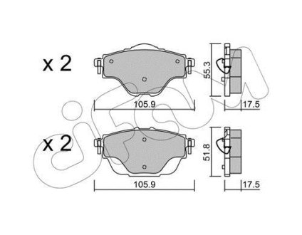 CITROEN Тормозные колодки задн.C4 Grand Picaasso, C4 Picasso 13-,PEUGEOT 308 CIFAM 8229880 (фото 1)