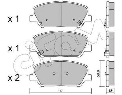 KIA гальмів.колодки передн. Ceed,Cerato 13-, Carens 1,7CRDi 13-,Hyundai i30,Grandeur CIFAM 8229970 (фото 1)