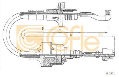 Трос зчеплення 1.4MPI 8V, 1.6MPI 8V, 1.7D 8V OPEL Vectra A 88-95 COFLE 112551