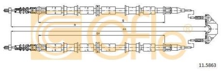 Трос ручника COFLE 11.5863