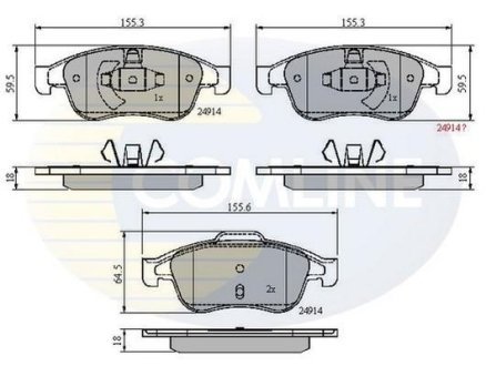 - Гальмівні колодки до дисків COMLINE CBP01677 (фото 1)