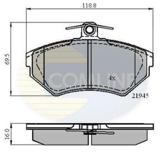 - Гальмівні колодки до дисків COMLINE CBP0989 (фото 1)