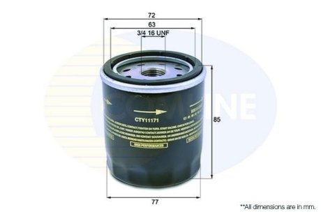 - Фільтр оливи (аналогWL7172/OC478) COMLINE CTY11171