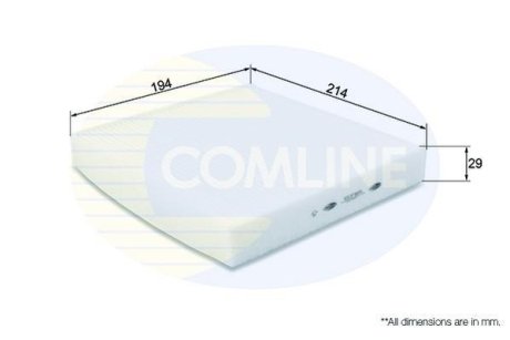 - Фільтр салону (аналогWP9290/LA395) COMLINE EKF185