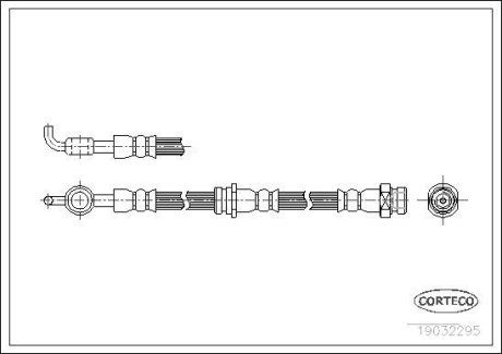 Шланг гальмівний Mazda 626 III 87-92 F R CORTECO 19032295