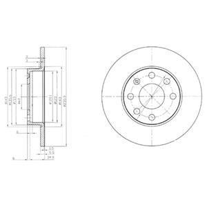 OPEL диск гальмівний передній KADETT E 1.0-1.3 Delphi BG2149