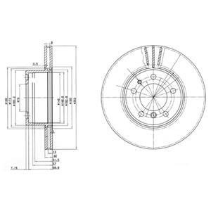 BMW диск гальм. передн. вентил. 5/7 серія (E32/E34) 88- (302*22) Delphi BG2433