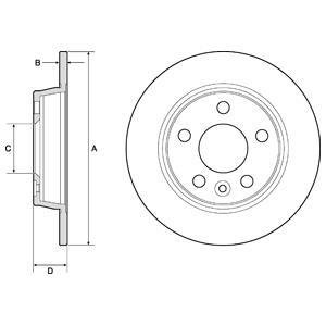 VW диск гальмівний задній Sharan,Seat Alhambra,Ford Galaxy Delphi BG3026