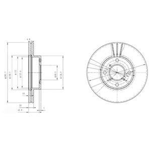 SUZUKI диск гальмівний передній Liana 02-, Baleno 1.8/1.9TD Delphi BG3341 (фото 1)