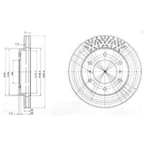 MITSUBISHI гальмівний диск передн.вент.Pajero 00- Delphi BG3812